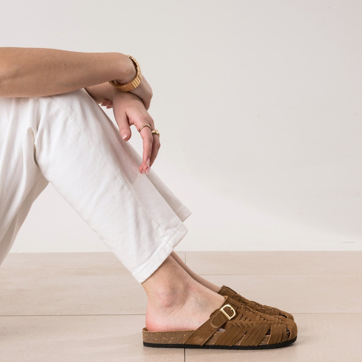 Mule en cuir DEBORA camel, ERAM