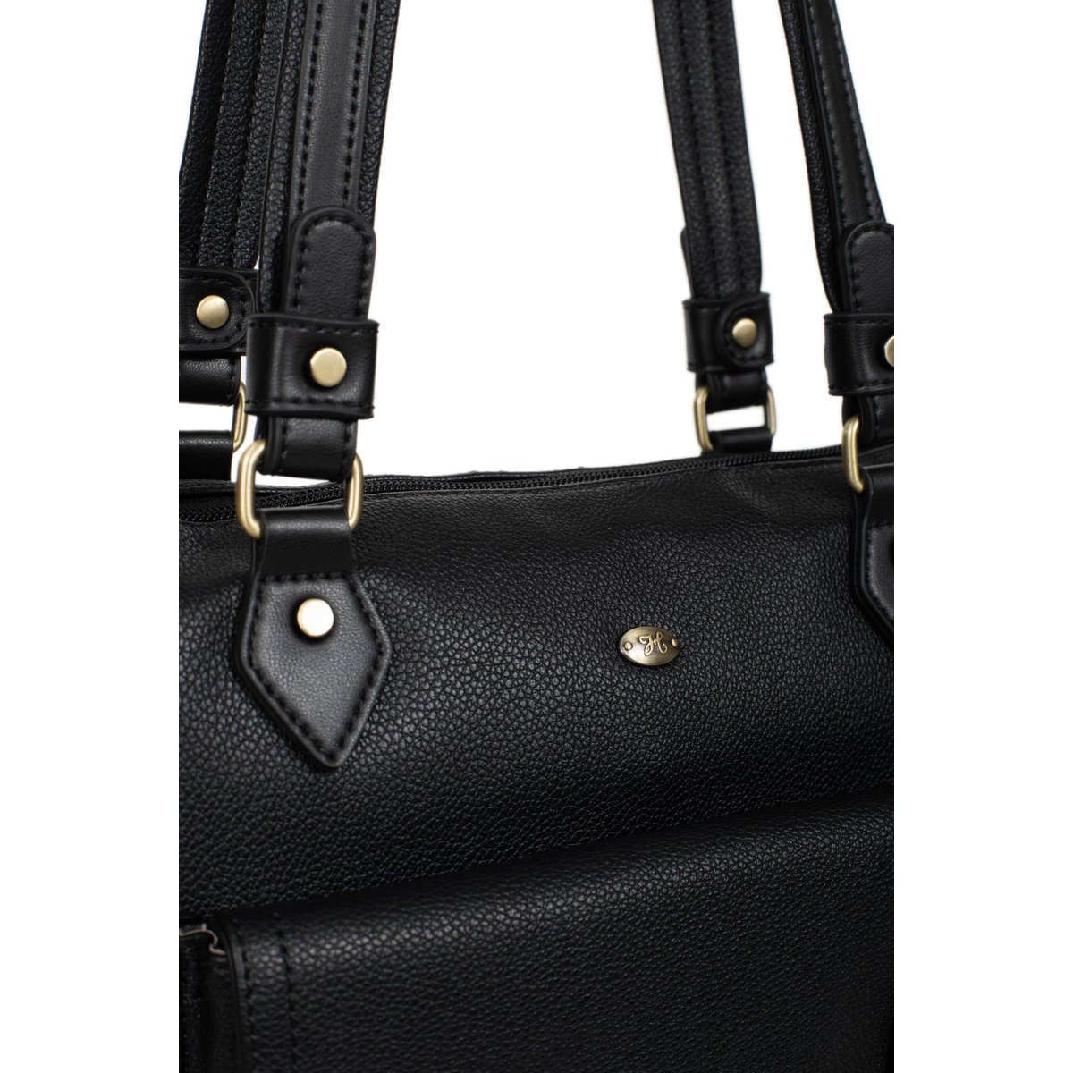 Sac cabas porté épaule RONDA noir, HEXAGONA