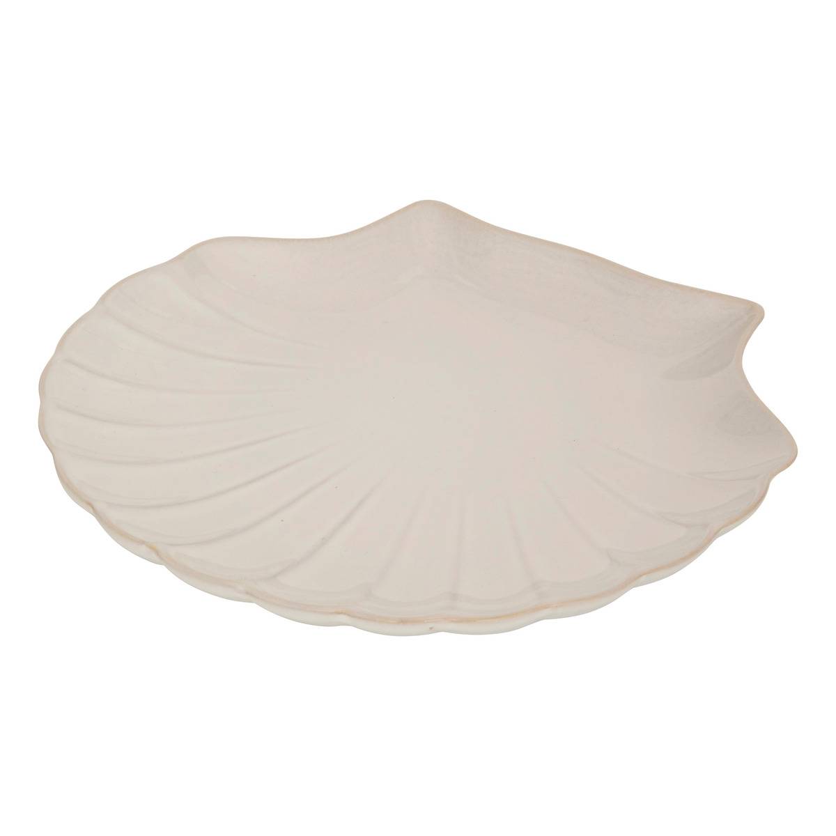 Plat coquillage en céramique OCEANIA blanc, ATMOSPHERA