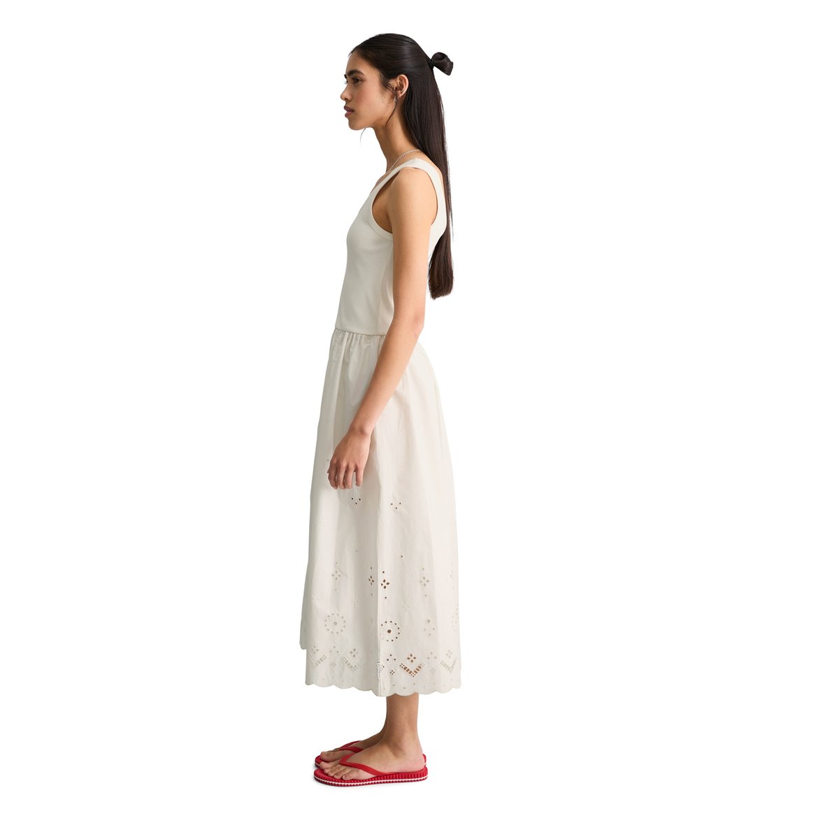 Robe avec jupe en dentelle en pur coton organique blanc, MARC O’POLO DENIM