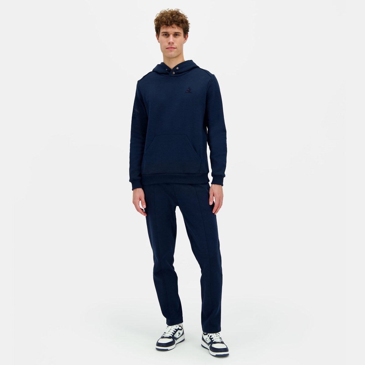 Sweat à capuche Ton sur ton bleu, LE COQ SPORTIF