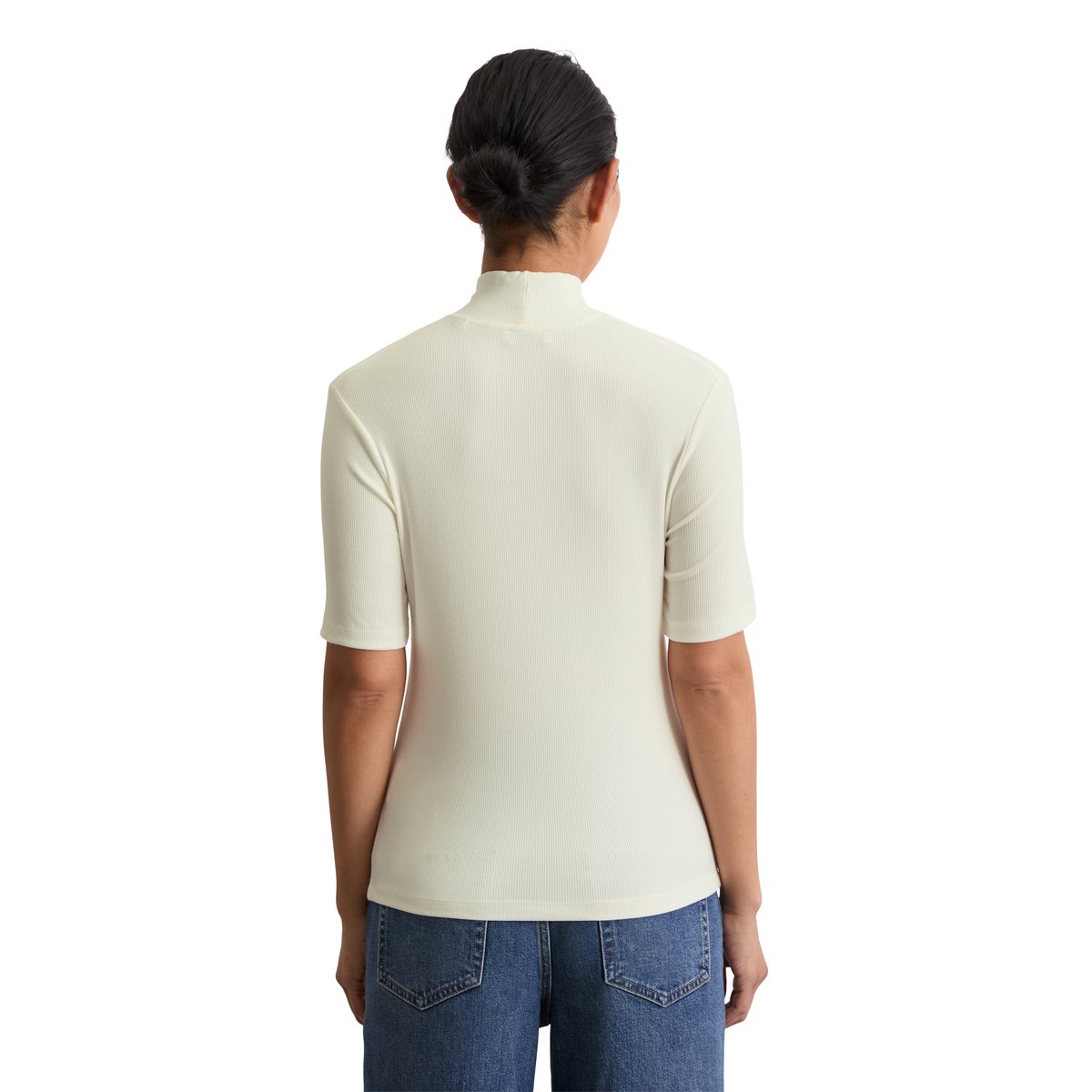 T-shirt à col roulé slim en TENCEL™ Modal blanc, MARC O'POLO