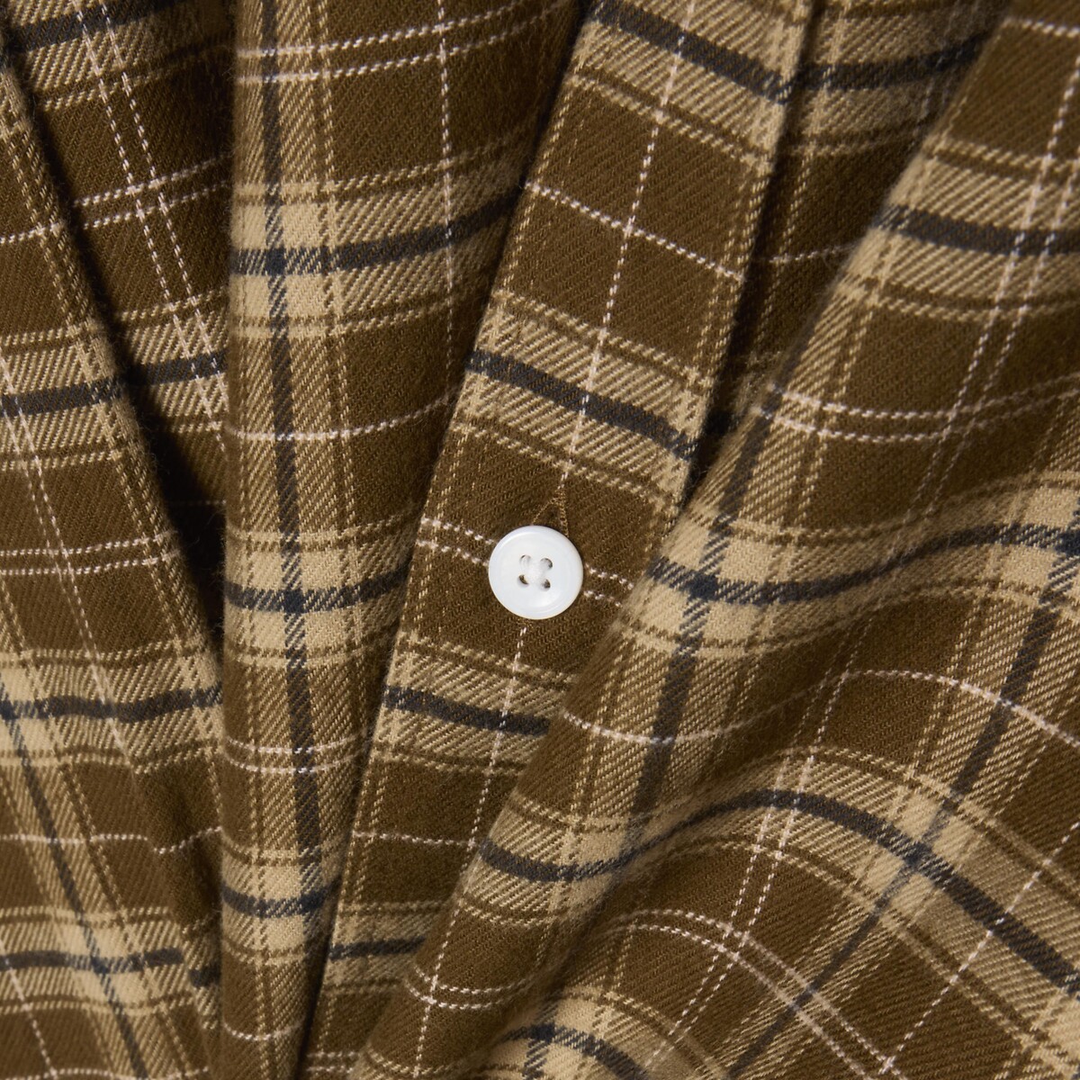 Camicia di flanella, vestibilità regolare quadrati marrone/beige, LACOSTE