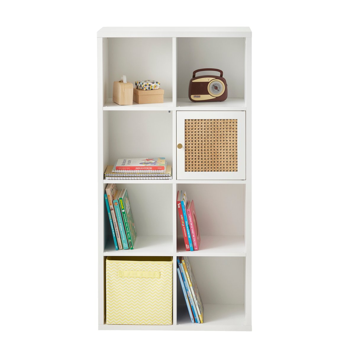 Porte pour meuble à cases cannage blanc, VERTBAUDET