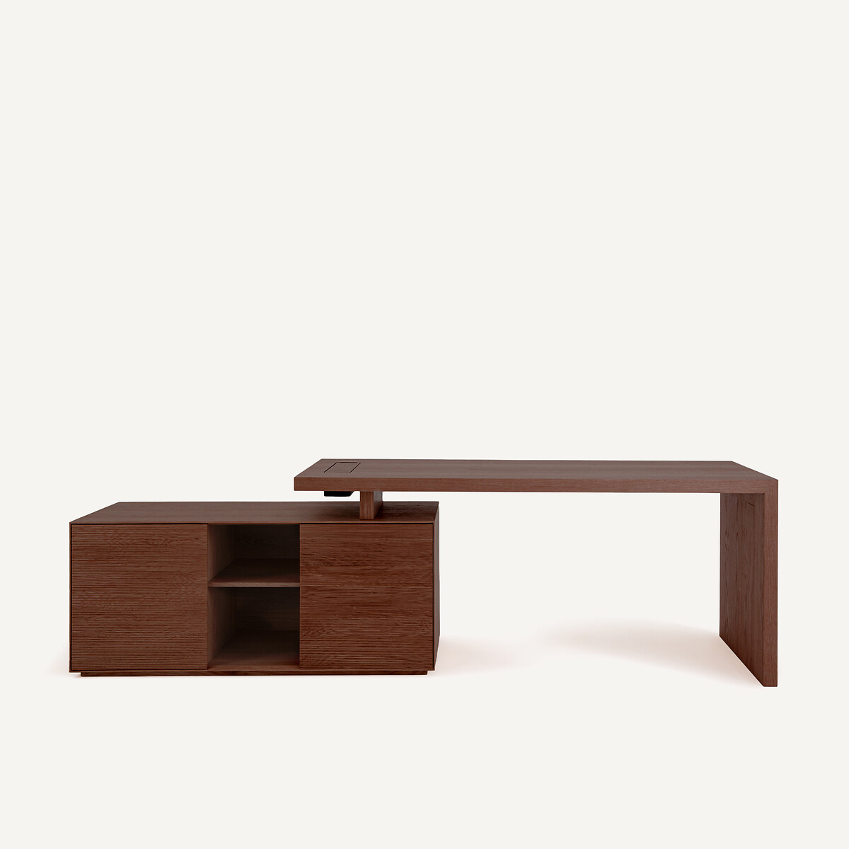 Cassettiera da scrivania a 2 ante in MDF impiallacciato noce, MIKUBE noce, AM.PM