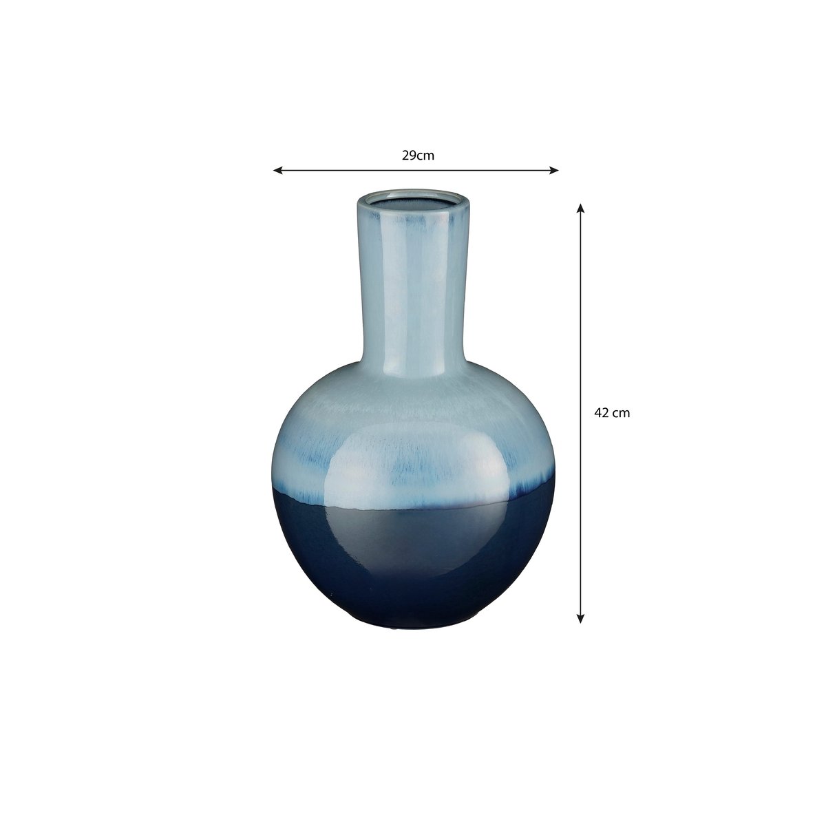 Vase H42 cm HOLM bleu, MICA DECORATIONS