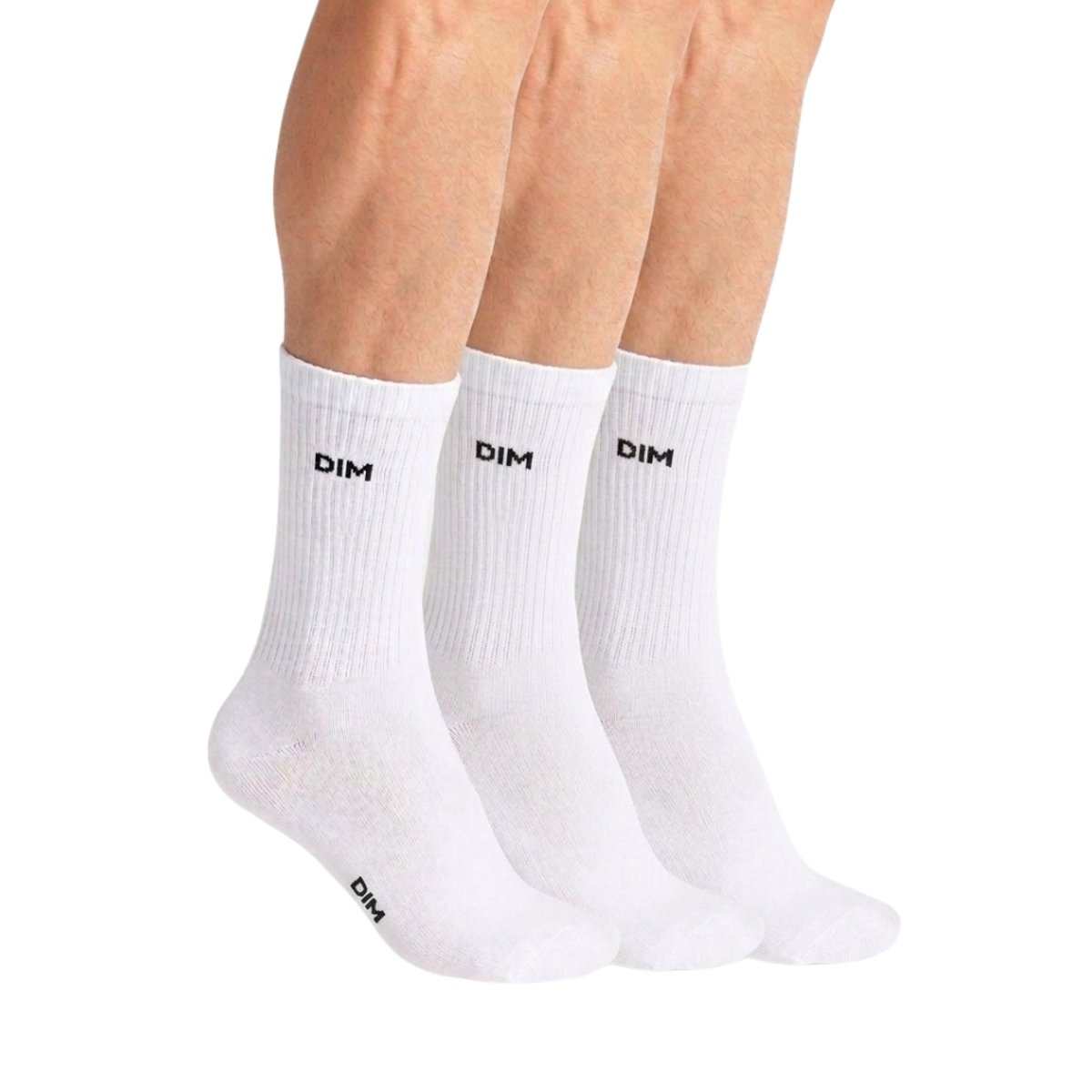 Lot de 3 chaussettes mi-hautes sport Original blanc, DIM