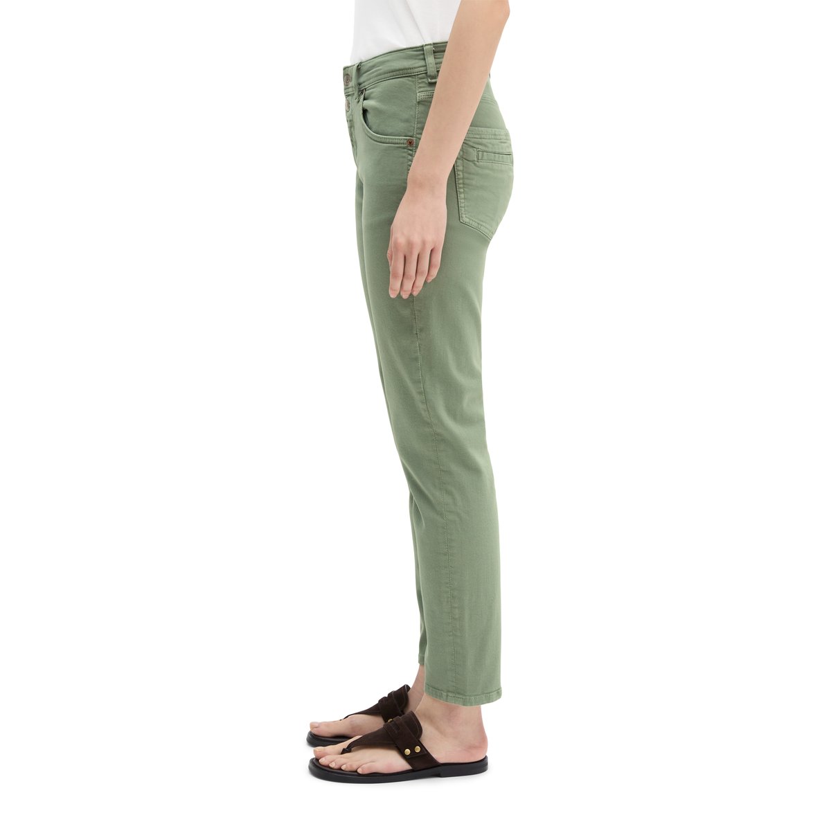 Jeans modèle Theda boyfriend en mélange de coton organique vert clair, MARC O'POLO