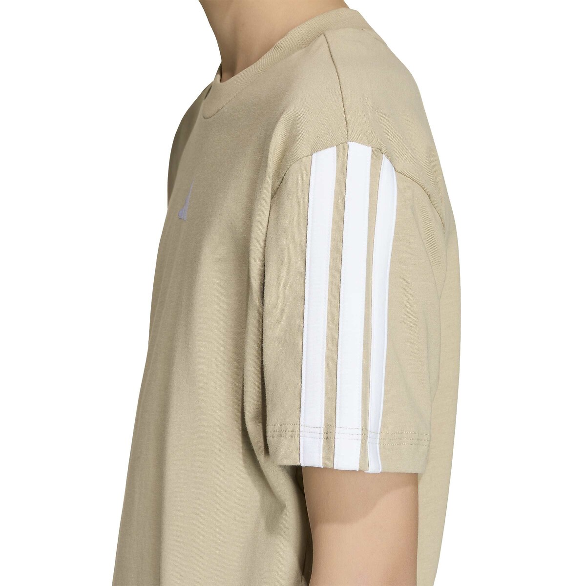 T-shirt a maniche corte a 3 bande ESSENTIALS beige, ADIDAS SPORTSWEAR
