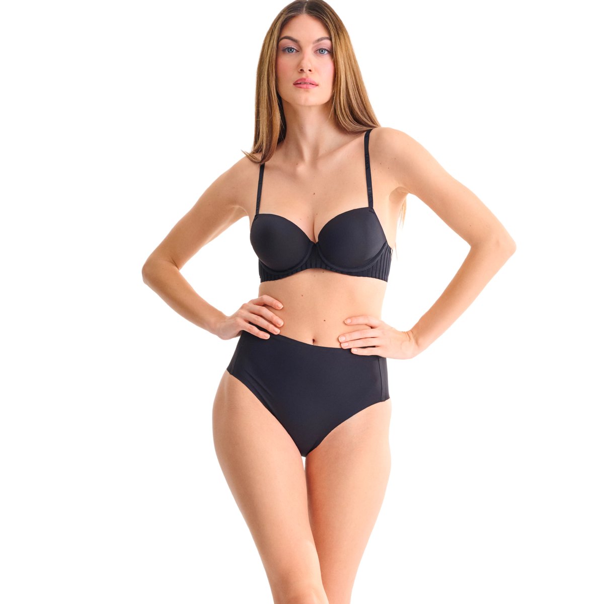 Culotte échancrée taille haute TIA noir, LISCA