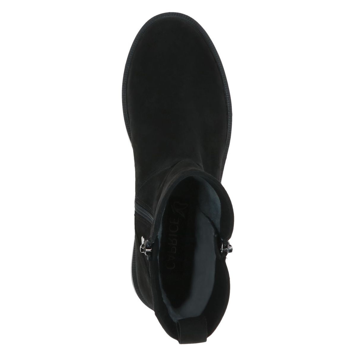 Bottine en cuir noir nubuck, CAPRICE