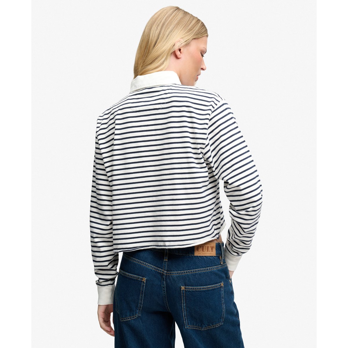Top Rugby Athletic Essentials Rayé Coupe Oversize écru rayé, SUPERDRY