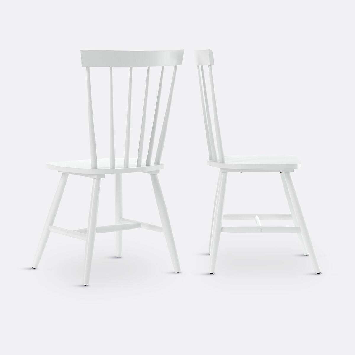 Lot de 2 chaises à barreaux hévéa massif, Jyko blanc, LA REDOUTE INTERIEURS