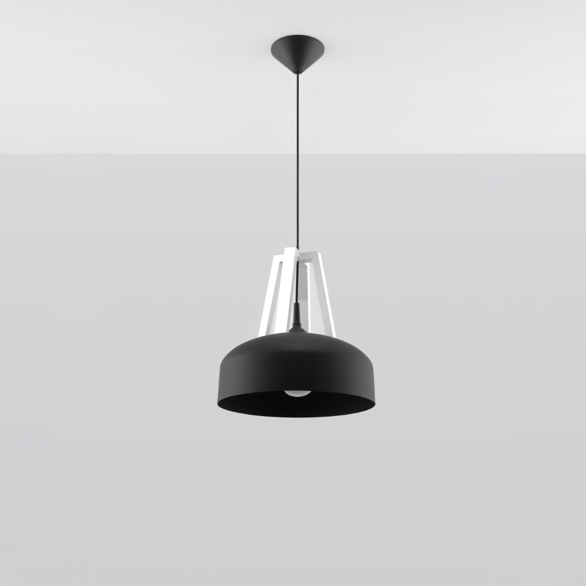 Suspension Noir/Blanc E27 1 Casco noir, EDEN