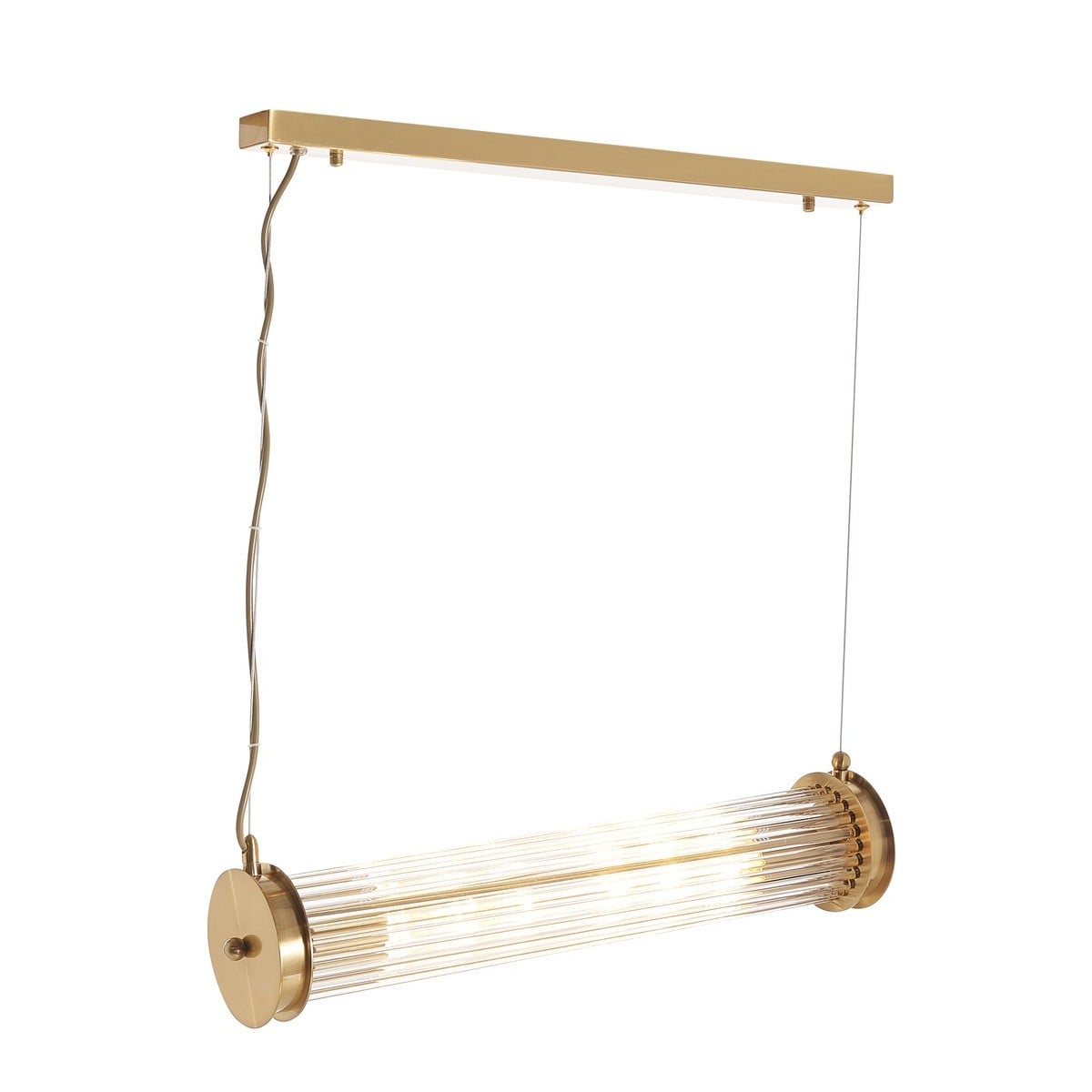Lustre simple en métal laiton doré TUBES laiton, SIGNATURE