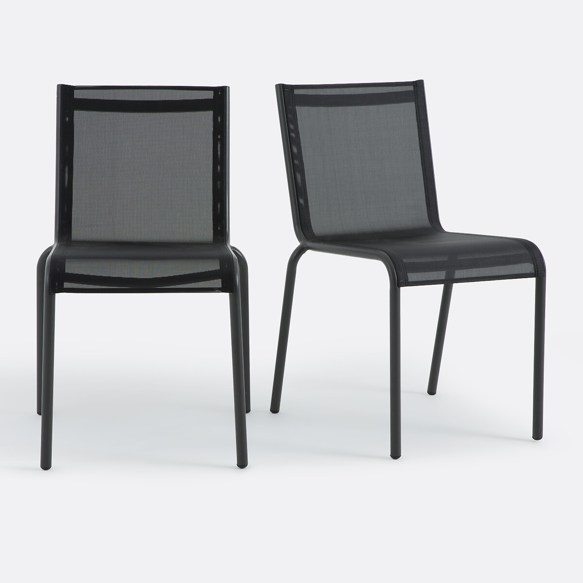 Lot de 2 chaises de jardin en aluminium et textilène, ZORY noir, LA REDOUTE INTERIEURS