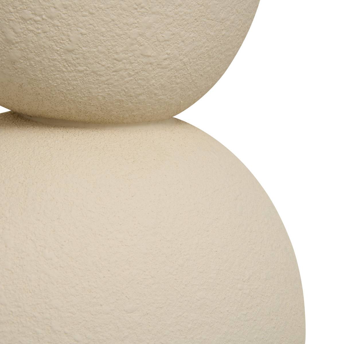 Lampadaire grès abat-jour tissu ALITHA beige, ATMOSPHERA