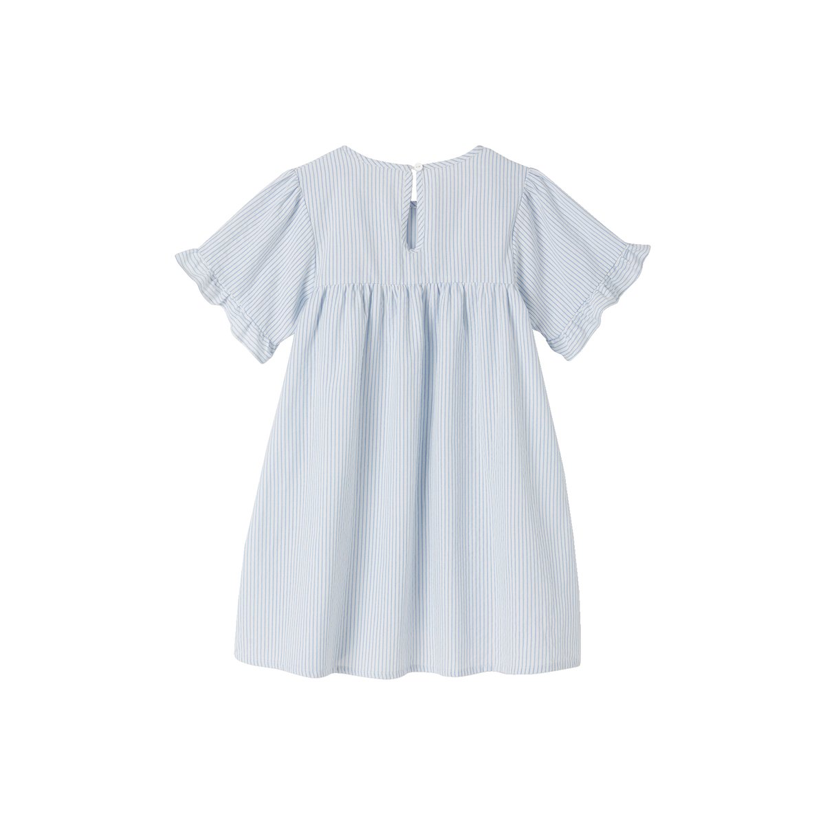 Chemise de nuit en popeline légère rayée rayé bleu, VERTBAUDET