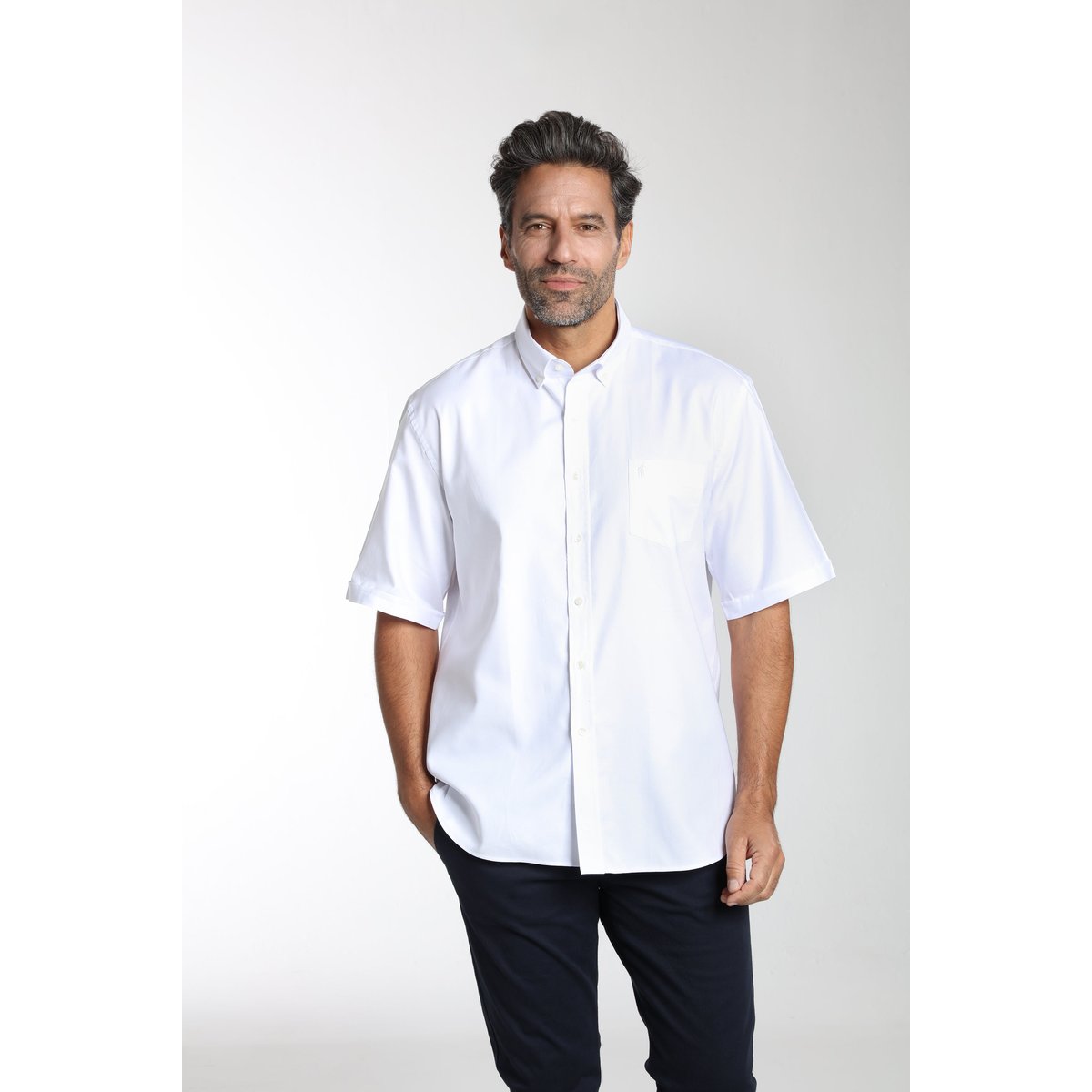 Chemise manches courtes en coton CORK blanc, GENTLEMAN FARMER