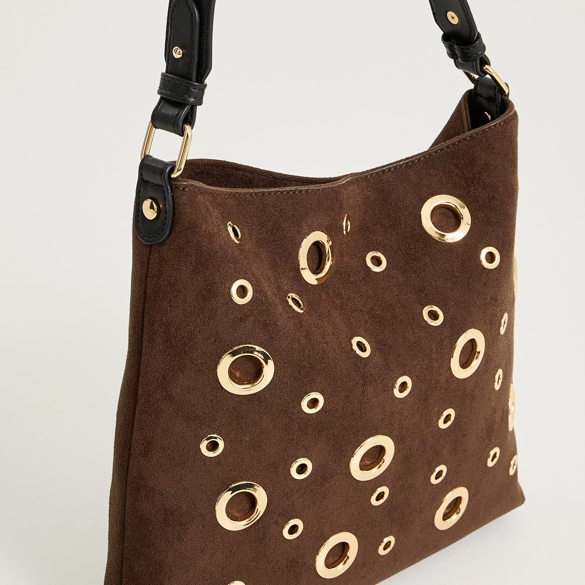 Sac suédine à œillets marron, GRAIN DE MALICE