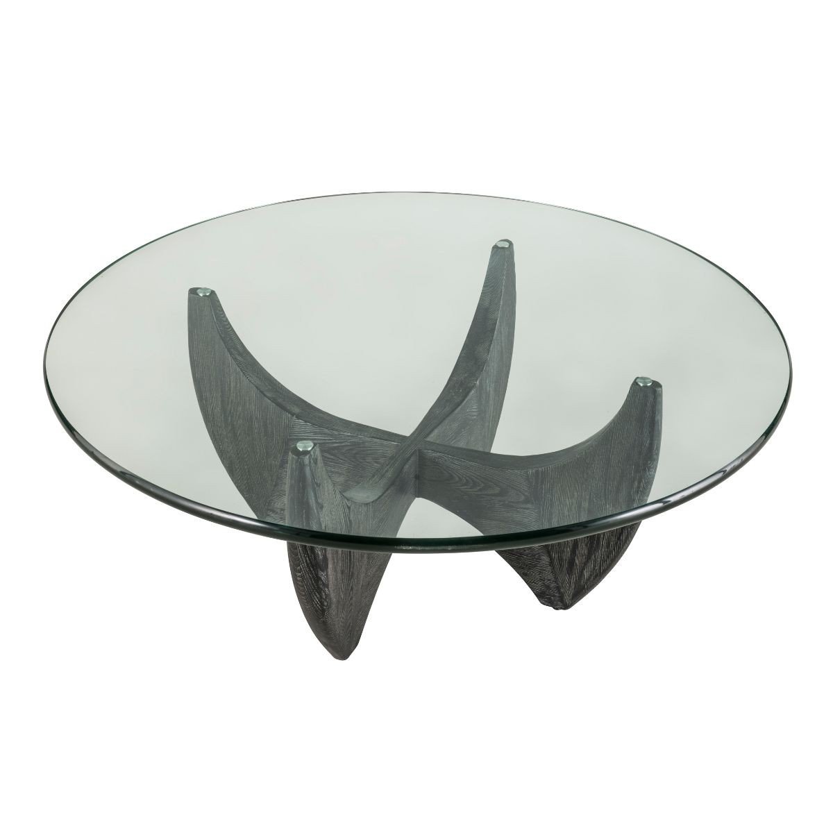 Table basse ronde en chêne massif D.100cm - HARPER noir, SIGNATURE