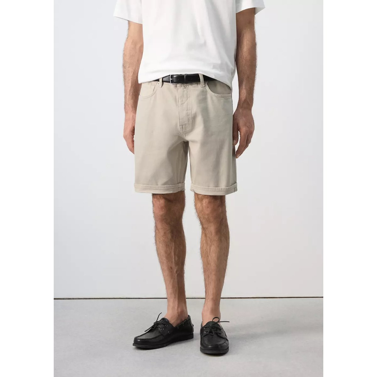 Bermuda en jean slim fit beige, MANGO MAN