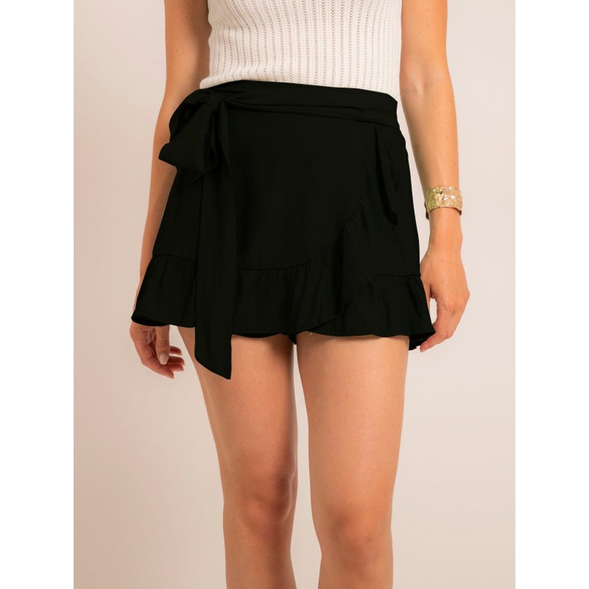 Jupe-short Portefeuille Xaberi noir, DONA LISA
