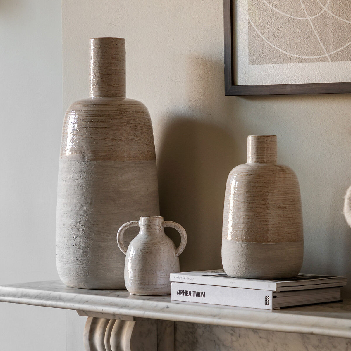 Mobi 49cm Ceramic Bottle Vase natural, ÉDITÉ