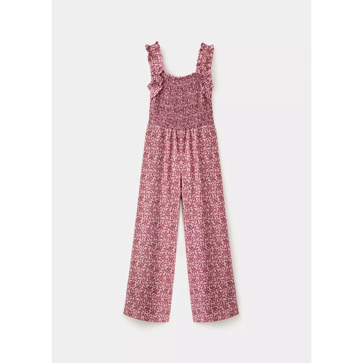 Combinaison imprimé à fronces rose, MANGO KIDS