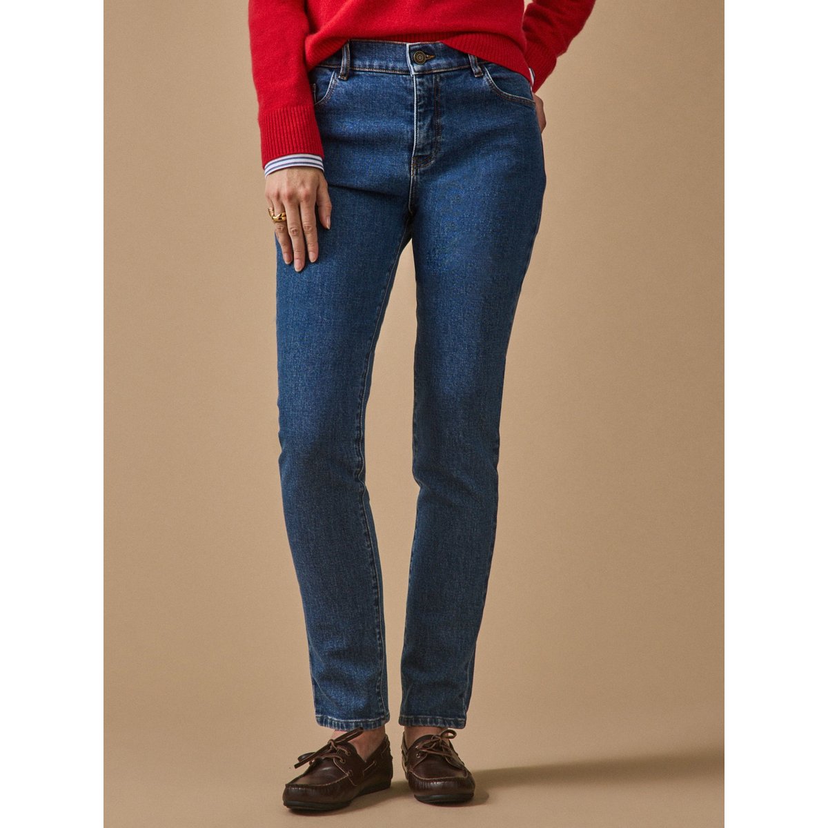 Jean slim  Aurélie coton biologique denim stone, CYRILLUS