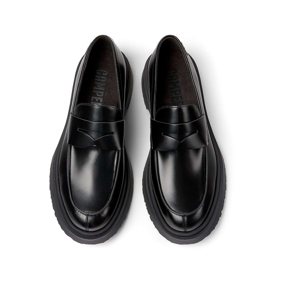 Mocassins Walden en cuir noir uni, CAMPER