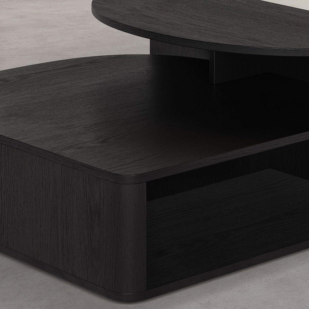 Table basse panneau de particule MILORD noir, HABITAT