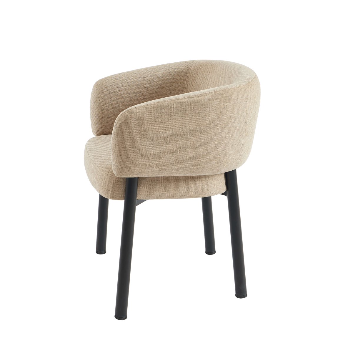 Lot de 6 fauteuils en tissu et acier ABELIA beige, SORELH