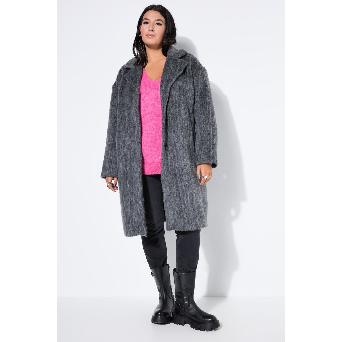 Manteau oversize chiné gris foncé, STUDIO UNTOLD