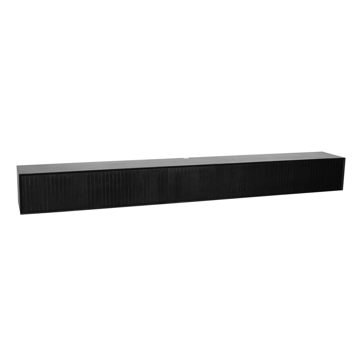 Meuble TV suspendu 5 portes CORTINA noir, PIER IMPORT