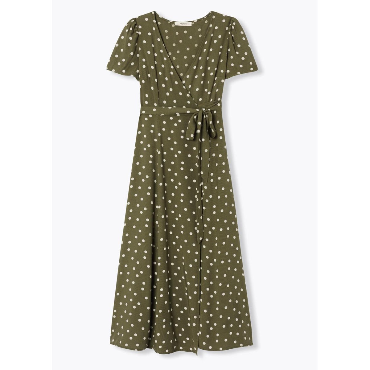 Robe longue à pois imprimé kaki, PROMOD