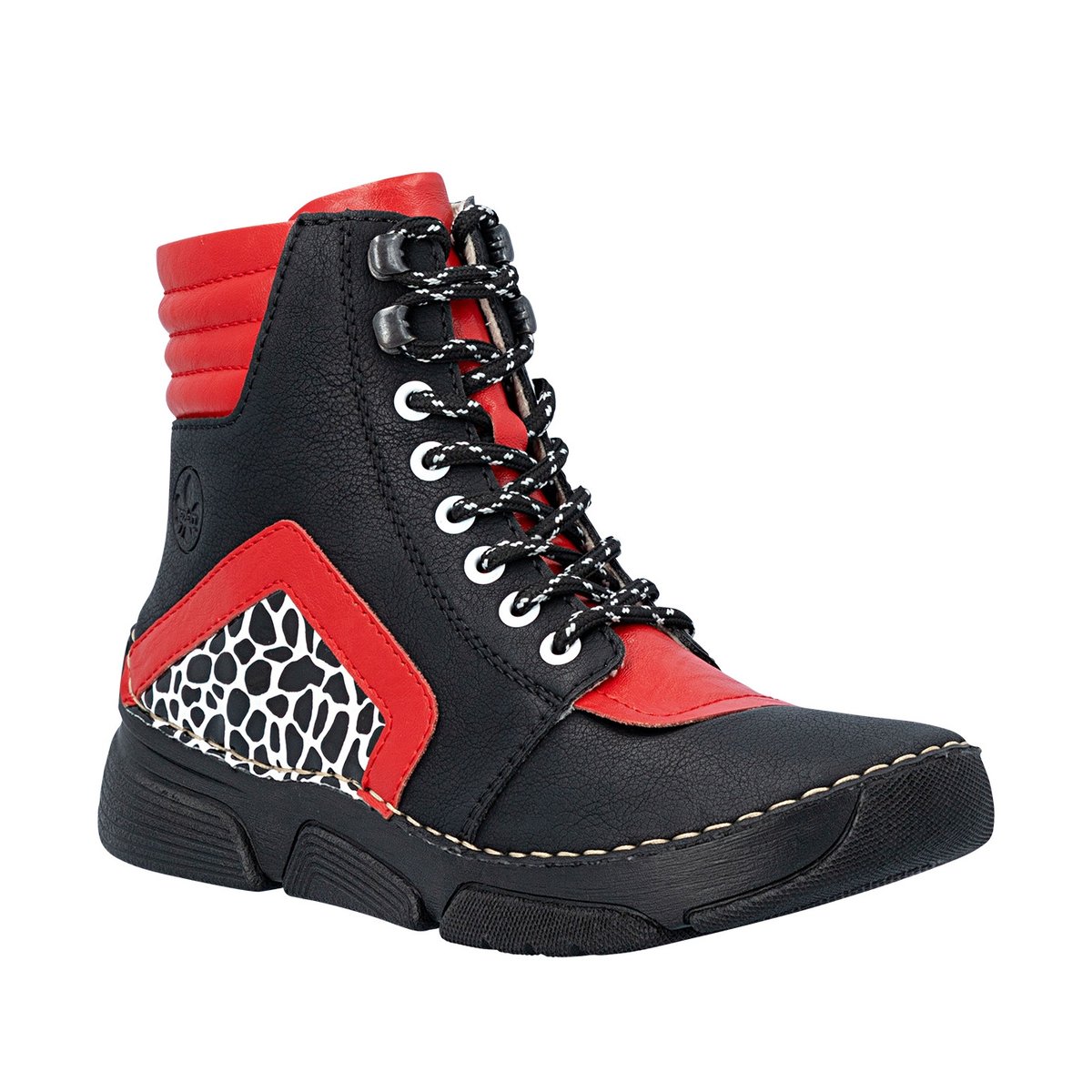Bottines noires à talon compensé bas pourvues d'une fermeture zippée noir, RIEKER