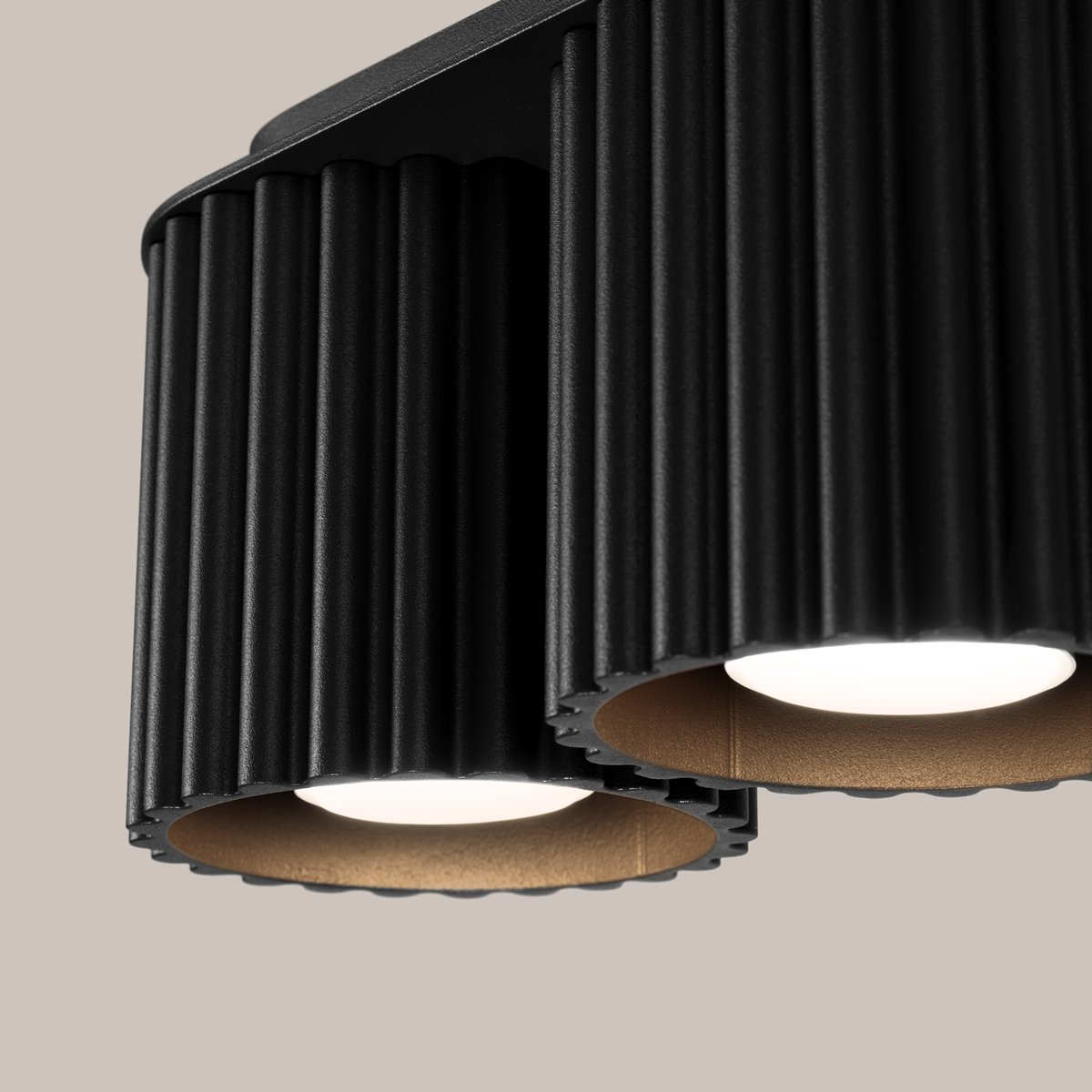 Plafonnier Aluminium Noir GU10 2 Aura noir, EDEN