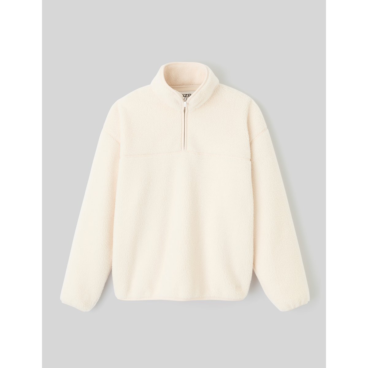 Sweat sherpa col montant zippé naturel, BZB