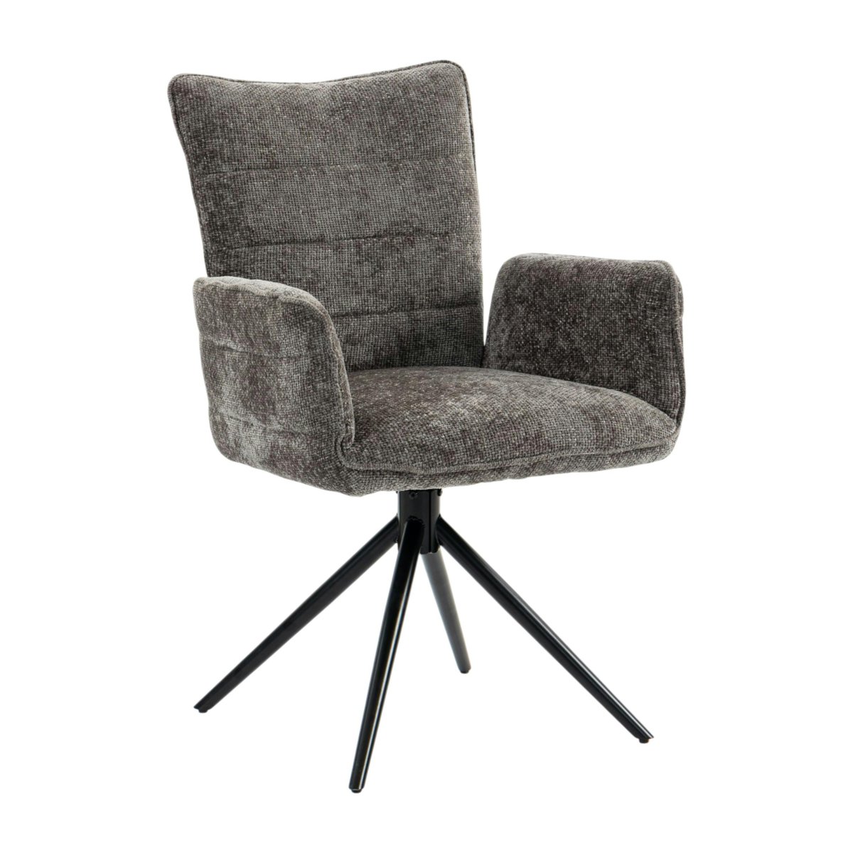Fauteuil de table en tissu texturé (lot de 2) RIVANO anthracite, PIER IMPORT