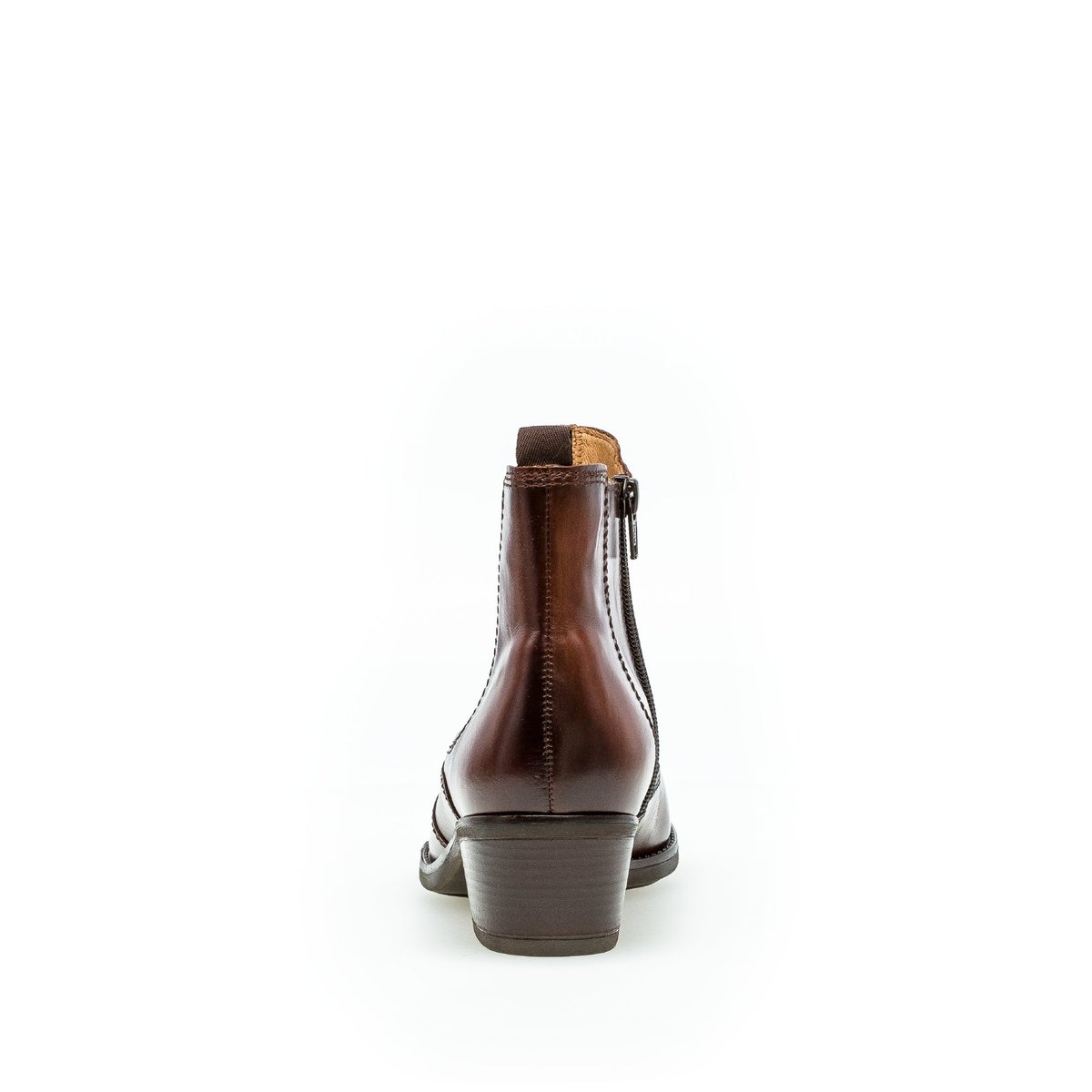 Bottines en cuir à talon façon block marron, GABOR
