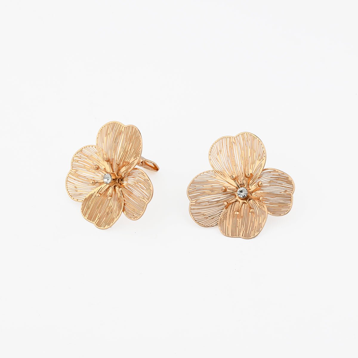 Boucles d'oreilles clips - fleurs en filigrane dorées doré, BALABOOSTE