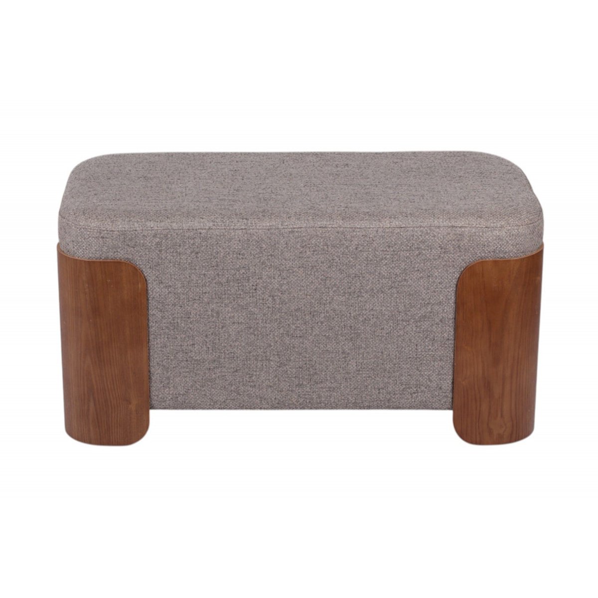Banc en tissu café et bois L80 cm Aubépine marron, AMADEUS