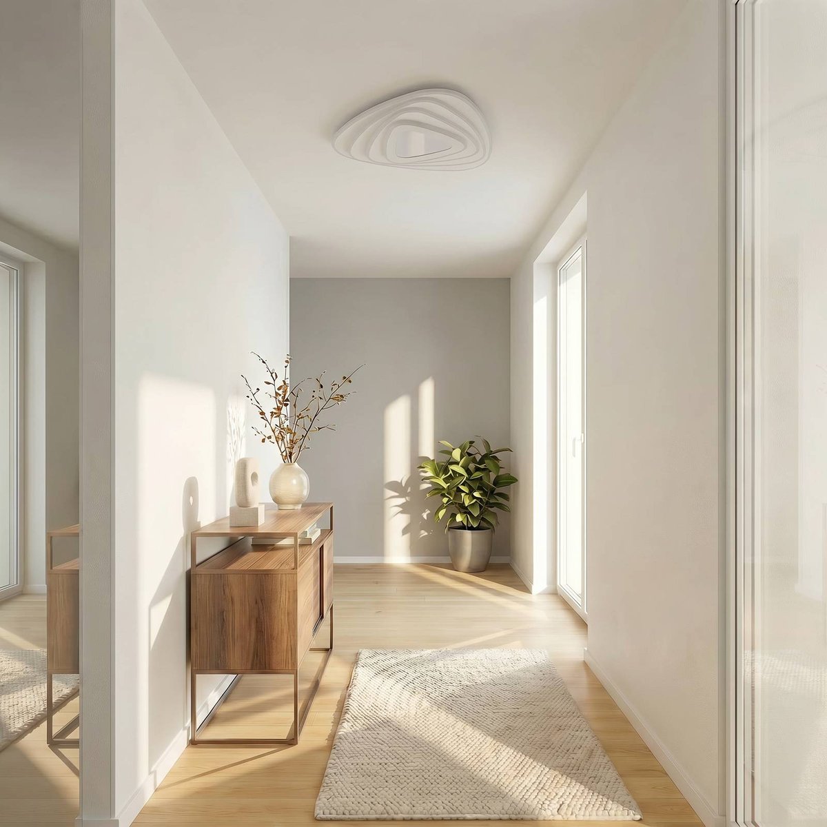 Plafonnier en métal moderneLED, Rebeka blanc, LINDBY
