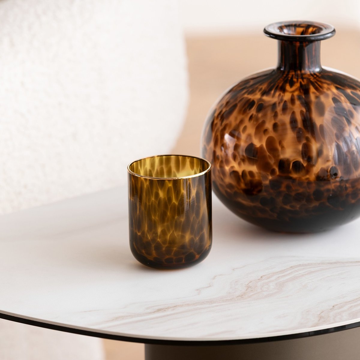 Lot de 4 verres à eau, CARAMEL marron, KARE DESIGN