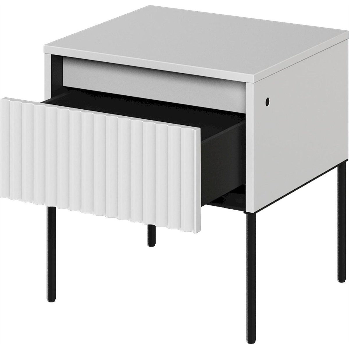 Table de chevet en métal collection TREND blanc, RECOLLECTION