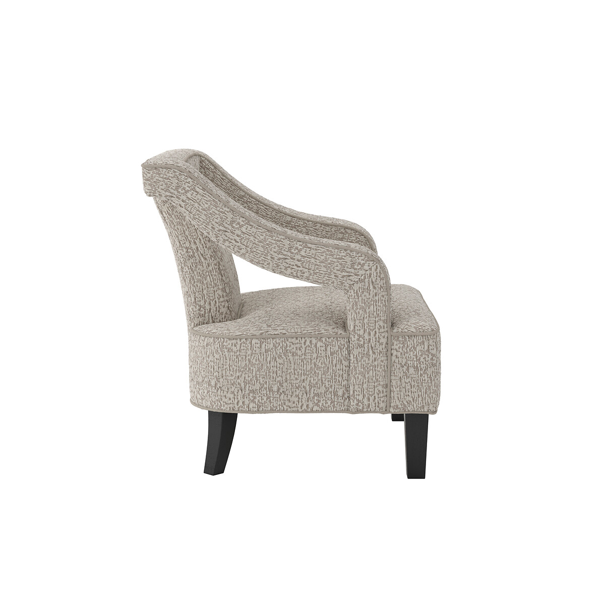 Giulia Textured Chenille Cutaway Accent Chair beige jacquard, ÉDITÉ