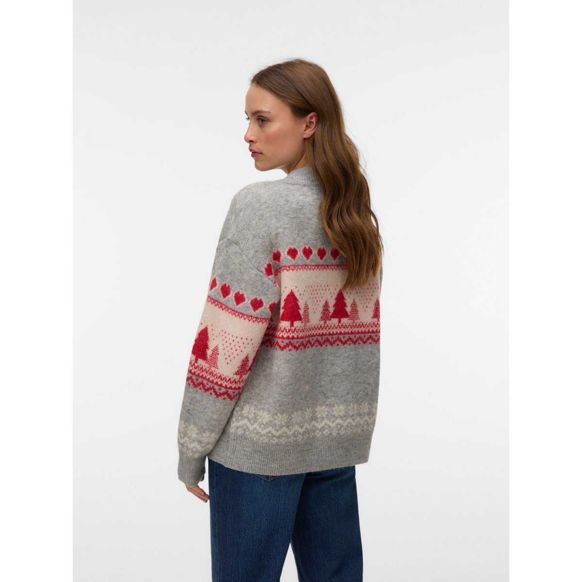 Pull En Maille grise - light grey melange, VERO MODA