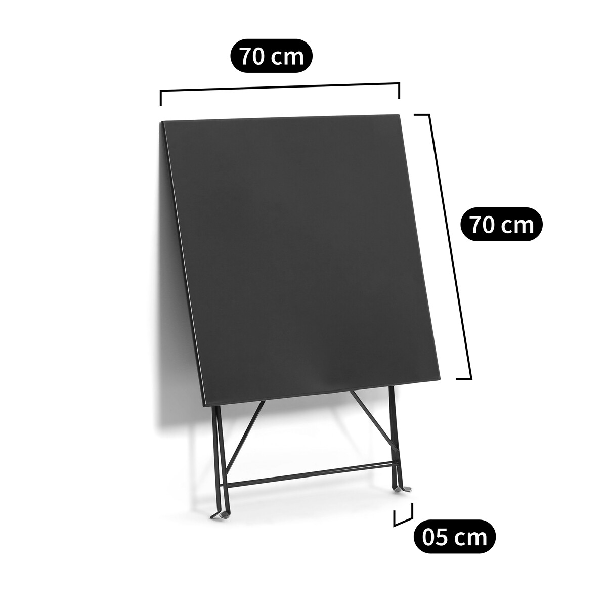 Table pliante carrée en métal fer, Ozevan bleu de prusse, LA REDOUTE INTERIEURS