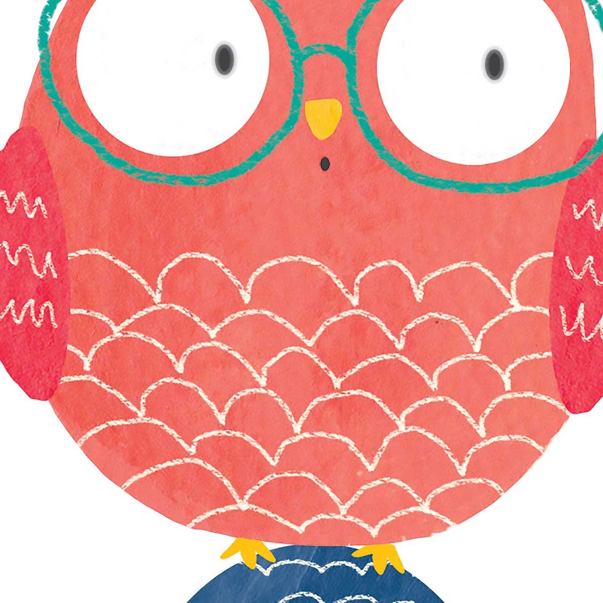 Affiche enfant o comme owl affiche + cadre en bois - noir, HEXOA